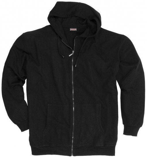 Adamo Athen Hoodie with Zipper Black - Sviitrid ja dressipluusid - Meeste suured kapuutsiga jakid suurustes 2XL – 14XL