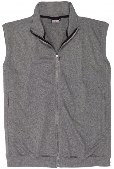 Adamo Athen Sweatvest Full Zipper Grey - Sviitrid ja Dressipluusid - Meeste suured kapuutsiga jakid suurustes 2XL – 14XL