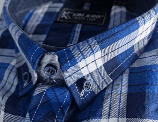 Kam Jeans 6369 Checked Short Sleeve Shirt Blue - Särgid - Meeste suured särgid 2XL – 8XL