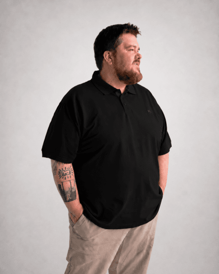 Motley Denim Bratislava Polo Black - Polosärgid - Meeste suured polosärgid 2XL – 8XL