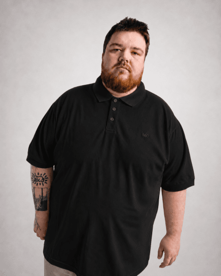 Motley Denim Bratislava Polo Black - Polosärgid - Meeste suured polosärgid 2XL – 8XL