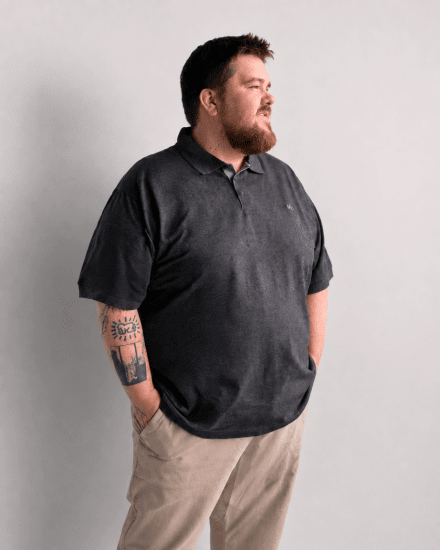 Motley Denim Bratislava Polo Charcoal - Polosärgid - Meeste suured polosärgid 2XL – 8XL