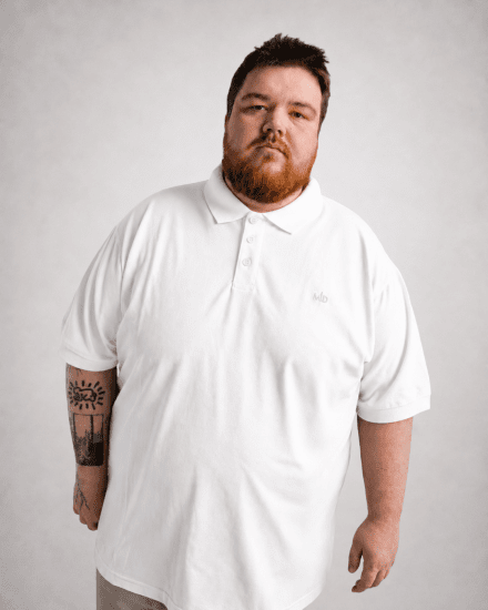 Motley Denim Bratislava Polo White - Polosärgid - Meeste suured polosärgid 2XL – 8XL