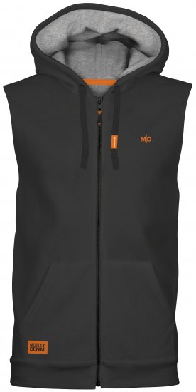 Motley Denim Brussels Sleeveless Hoodie Charcoal - Sviitrid ja dressipluusid - Meeste suured kapuutsiga jakid suurustes 2XL – 14XL