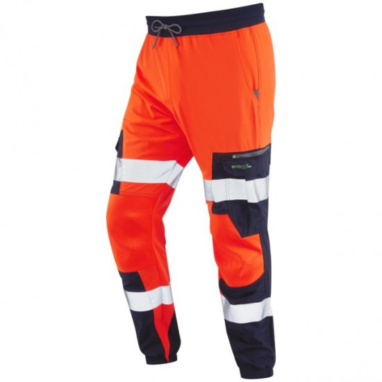 Leo Hawkcombe Ecoviz High Performance Ballistic Stretch Trousers Hi-Vis Orange/Navy - Tööriided - Suured tööriided