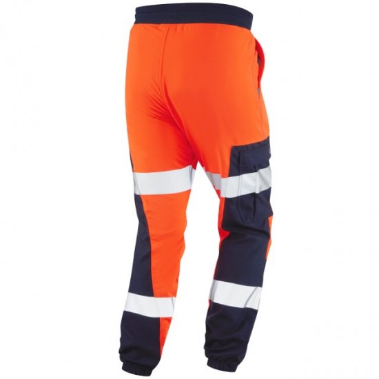 Leo Hawkcombe Ecoviz High Performance Ballistic Stretch Trousers Hi-Vis Orange/Navy - Tööriided - Suured tööriided