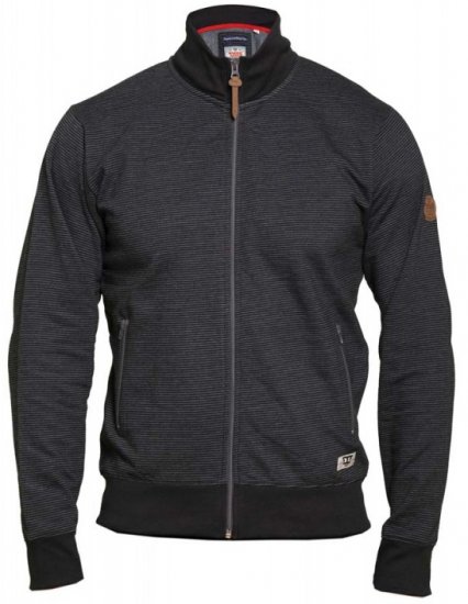 D555 Buxton Full Zip Sweatshirt Black - Sviitrid ja dressipluusid - Meeste suured kapuutsiga jakid suurustes 2XL – 14XL