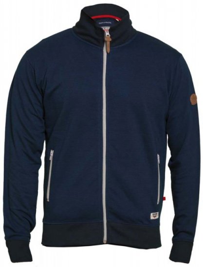 D555 Buxton Full Zip Sweatshirt Navy - Sviitrid ja dressipluusid - Meeste suured kapuutsiga jakid suurustes 2XL – 14XL
