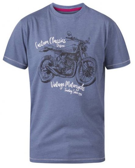 D555 Conor Motorcycle Crew Neck T-Shirt Denim Marl - T-särgid - Suured T-särgid 2XL – 14XL