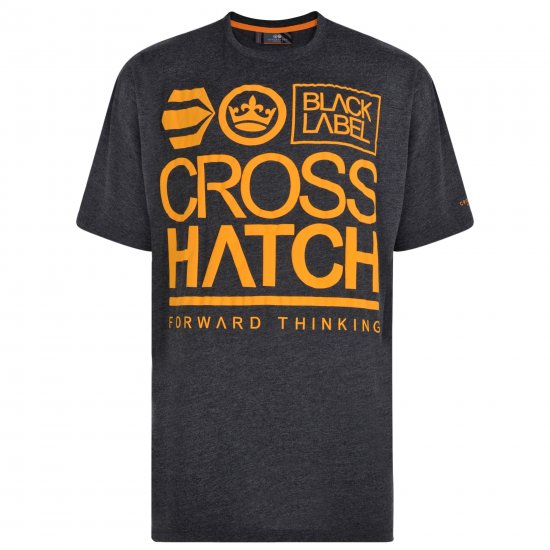 Crosshatch Large Go T-shirt Charcoal - T-särgid - Suured T-särgid 2XL – 8XL