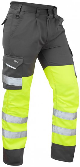 Leo Bideford Cargo Pants Hi-Vis Yellow/Grey - Tööriided - Suured tööriided