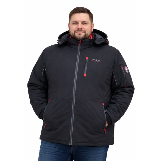 D555 Fretwell Padded Softshell Jacket with Detachable Hood Black - Jakid ja joped - Joped, suured suurused: 2XL – 12XL
