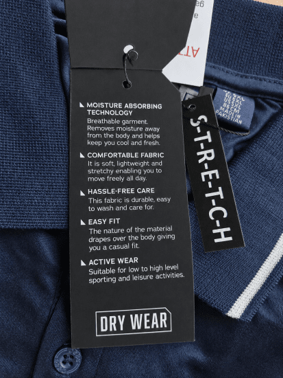 D555 Hinckley Stretch Polo With Contrast Tipping Collar Navy - Polosärgid - Meeste suured polosärgid 2XL – 8XL