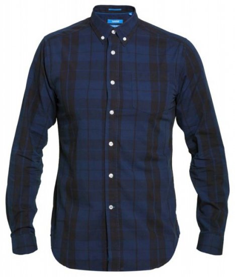 D555 Davenport Long Sleeve Shirt Navy - Särgid - Meeste suured särgid 2XL – 8XL