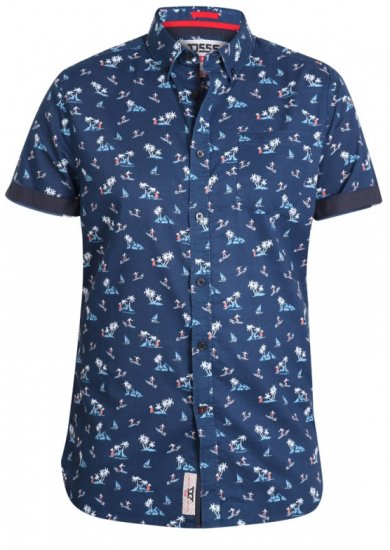 D555 Davian Hawaii Shirt Navy - Särgid - Meeste suured särgid 2XL – 8XL