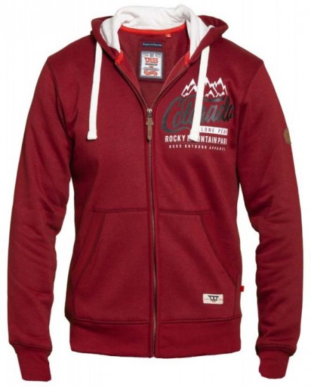 D555 Durham Hoodie Red - Sviitrid ja dressipluusid - Meeste suured kapuutsiga jakid suurustes 2XL – 14XL