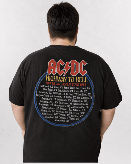 D555 Hugh Official ACDC Highway To Hell T-särk Pildiga Must - T-särgid - Suured T-särgid 2XL – 14XL