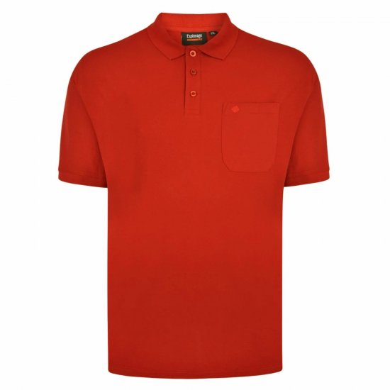 Espionage P074C Lühikeste Varrukatega Polo Terrakota - Polosärgid - Meeste suured polosärgid 2XL – 8XL