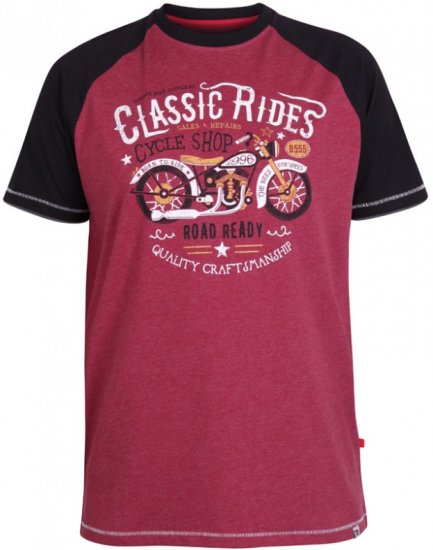 D555 Evans T-shirt Burgundy - T-särgid - Suured T-särgid 2XL – 14XL