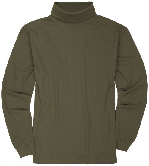 Adamo Fabio Comfort fit Turtleneck Long sleeve T-shirt Khaki - T-särgid - Suured T-särgid 2XL – 14XL
