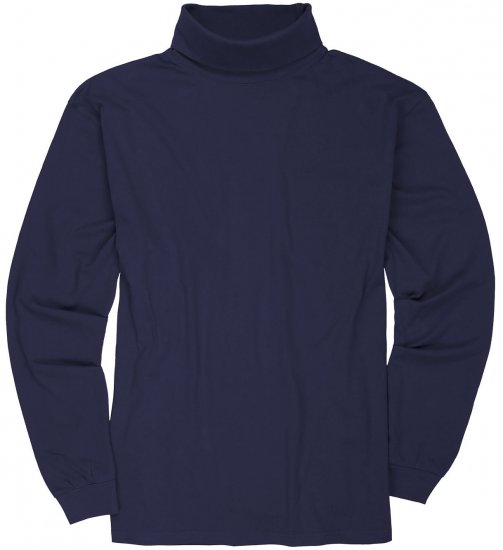 Adamo Fabio Comfort fit Turtleneck Long sleeve T-shirt Navy - T-särgid - Suured T-särgid 2XL – 14XL
