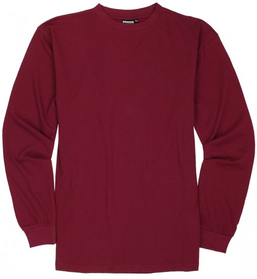Adamo Floyd Comfort fit Long sleeve T-shirt Burgundy - T-särgid - Suured T-särgid 2XL – 14XL
