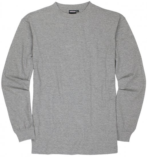Adamo Floyd Comfort fit Long sleeve T-shirt Grey - T-särgid - Suured T-särgid 2XL – 14XL