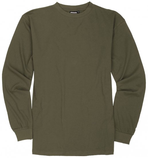 Adamo Floyd Comfort fit Long sleeve T-shirt Khaki - T-särgid - Suured T-särgid 2XL – 14XL