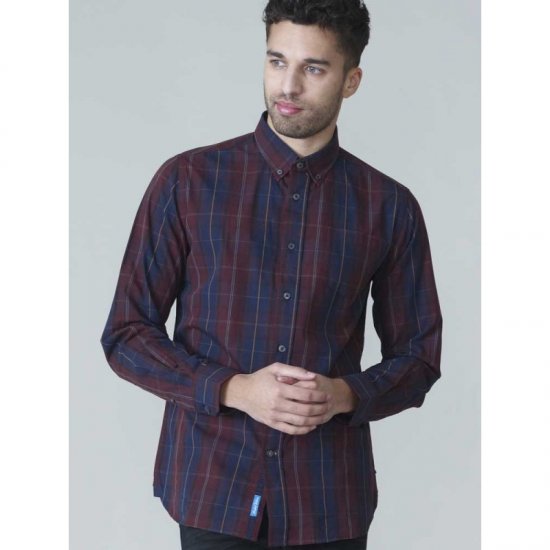 D555 Grady Long Sleeve Check Shirt - Särgid - Meeste suured särgid 2XL – 8XL