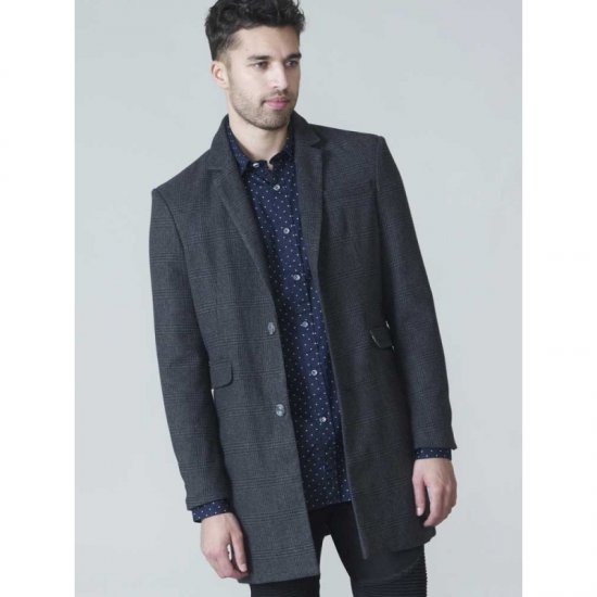 D555 Terry Checked Overcoat Charcoal - Jakid ja joped - Joped, suured suurused: 2XL – 12XL