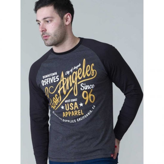 D555 Neill Long Sleeve T-shirt Black - T-särgid - Suured T-särgid 2XL – 14XL