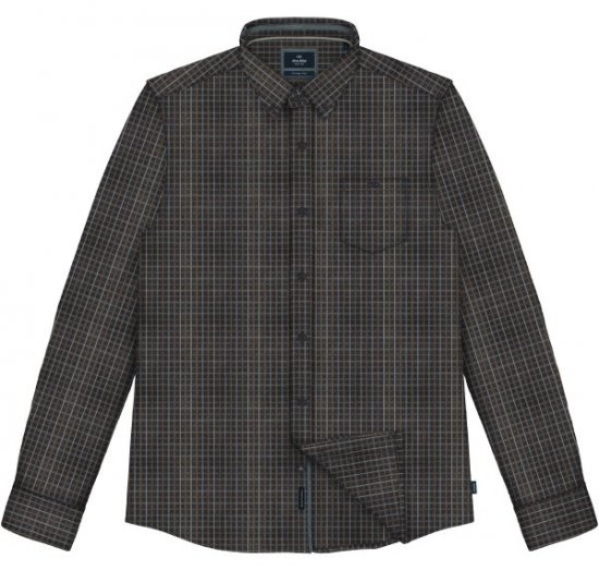 Double Outfitters FS-5230 Ruuduline särk Tumesinine/Pruun - Särgid - Meeste suured särgid 2XL – 8XL