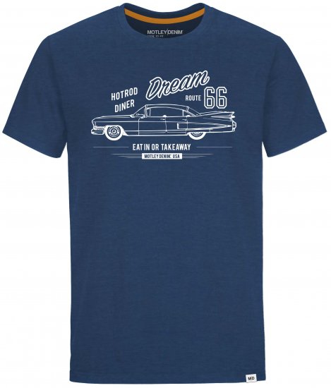 Motley Denim Gillingham T-shirt Dark Indigo - T-särgid - Suured T-särgid 2XL – 14XL