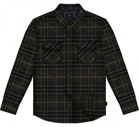 Double Outfitters GS-5233 Flanellsärk Must/Hall - Särgid - Meeste suured särgid 2XL – 8XL