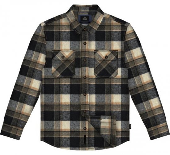 Double Outfitters GS-5233 Flanellsärk Tumesinine/Beež - Särgid - Meeste suured särgid 2XL – 8XL
