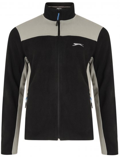 Slazenger Haines Microfleece Black - Sviitrid ja dressipluusid - Meeste suured kapuutsiga jakid suurustes 2XL – 14XL