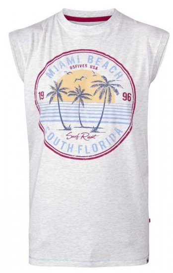 D555 Shipley Miami Beach Printed Sleeveless T-Shirt - T-särgid - Suured T-särgid 2XL – 14XL