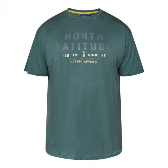 North Latitude T-Shirt Roheline/Khaki - T-särgid - Suured T-särgid 2XL – 14XL