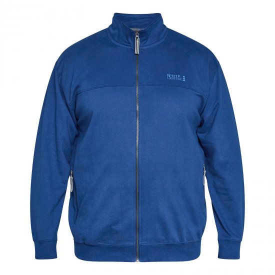 North Latitude Sweat Cardigan Sinine - Sviitrid ja dressipluusid - Meeste suured kapuutsiga jakid suurustes 2XL – 14XL