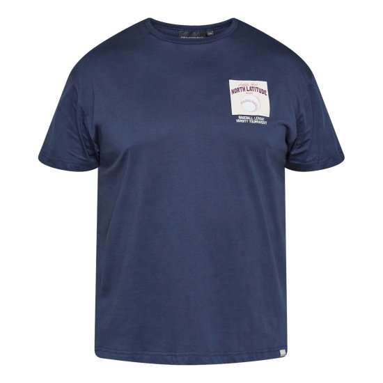 North Latitude T-Shirt With Print Tumesinine - TALL T-särgid - T-särgid pikkadele meestele