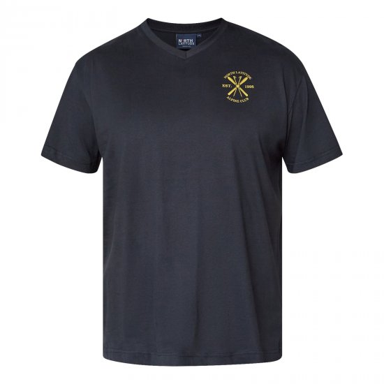 North Latitude Alpine Club T-Shirt Must - T-särgid - Suured T-särgid 2XL – 14XL