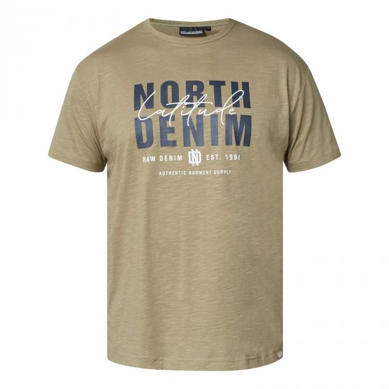 North Latitude T-Shirt Slub With Print Pruun/Beež - T-särgid - Suured T-särgid 2XL – 14XL