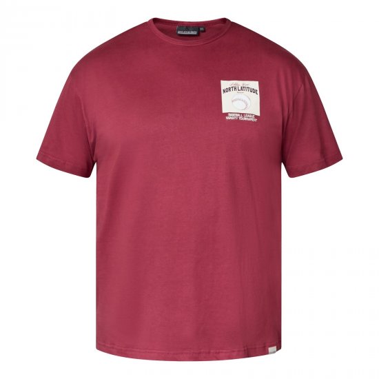 North Latitude T-Shirt With Print Punane - T-särgid - Suured T-särgid 2XL – 14XL