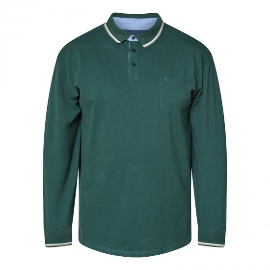 North Latitude Superflex Polo LS Roheline/Khaki - Polosärgid - Meeste suured polosärgid 2XL – 8XL