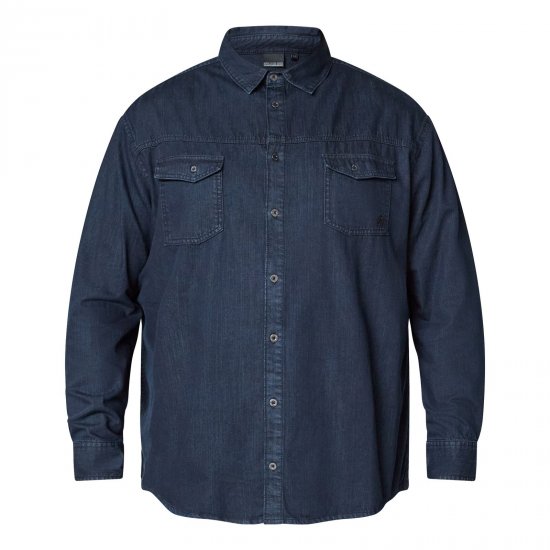 North Latitude Denim Shirt LS Sinine - Särgid - Meeste suured särgid 2XL – 8XL