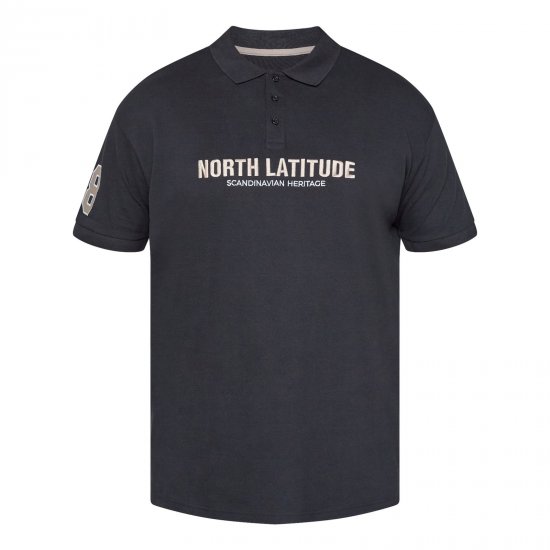 North Latitude Logo Polo Must - TALL polosärgid - TALL polosärgid pikkadele meestele