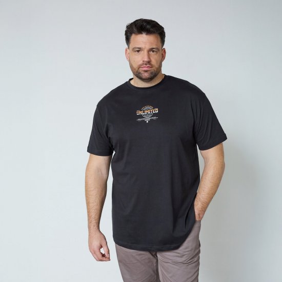 North Latitude T-Shirt With Print Must - T-särgid - Suured T-särgid 2XL – 14XL