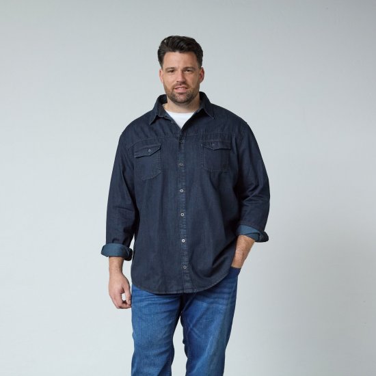 North Latitude Denim Shirt LS Sinine - Särgid - Meeste suured särgid 2XL – 8XL