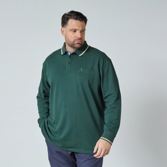 North Latitude Superflex Polo LS Roheline/Khaki - Polosärgid - Meeste suured polosärgid 2XL – 8XL