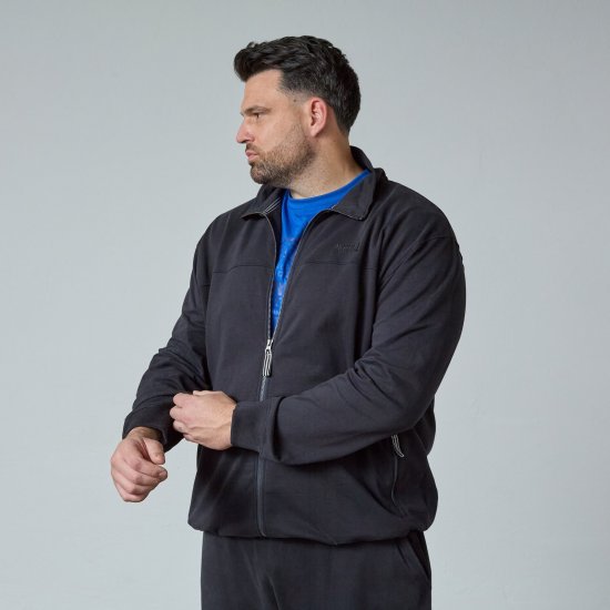 North Latitude Sweat Cardigan Must - Sviitrid ja dressipluusid - Meeste suured kapuutsiga jakid suurustes 2XL – 14XL
